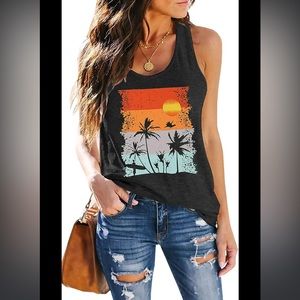 Tank top With Tropical Graphic - size L
